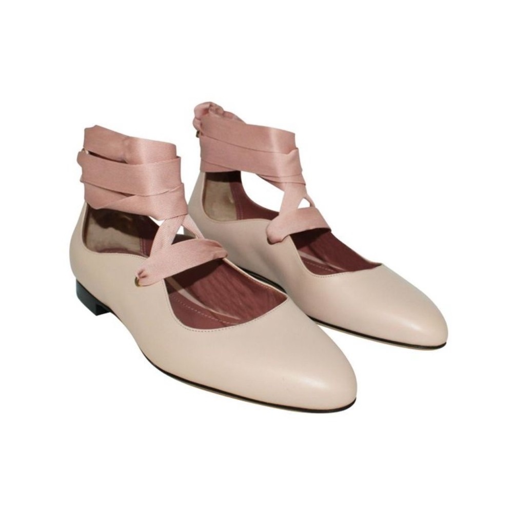 Bally Cream and Pink Flats Timeless Elegance - Picture 2 of 7